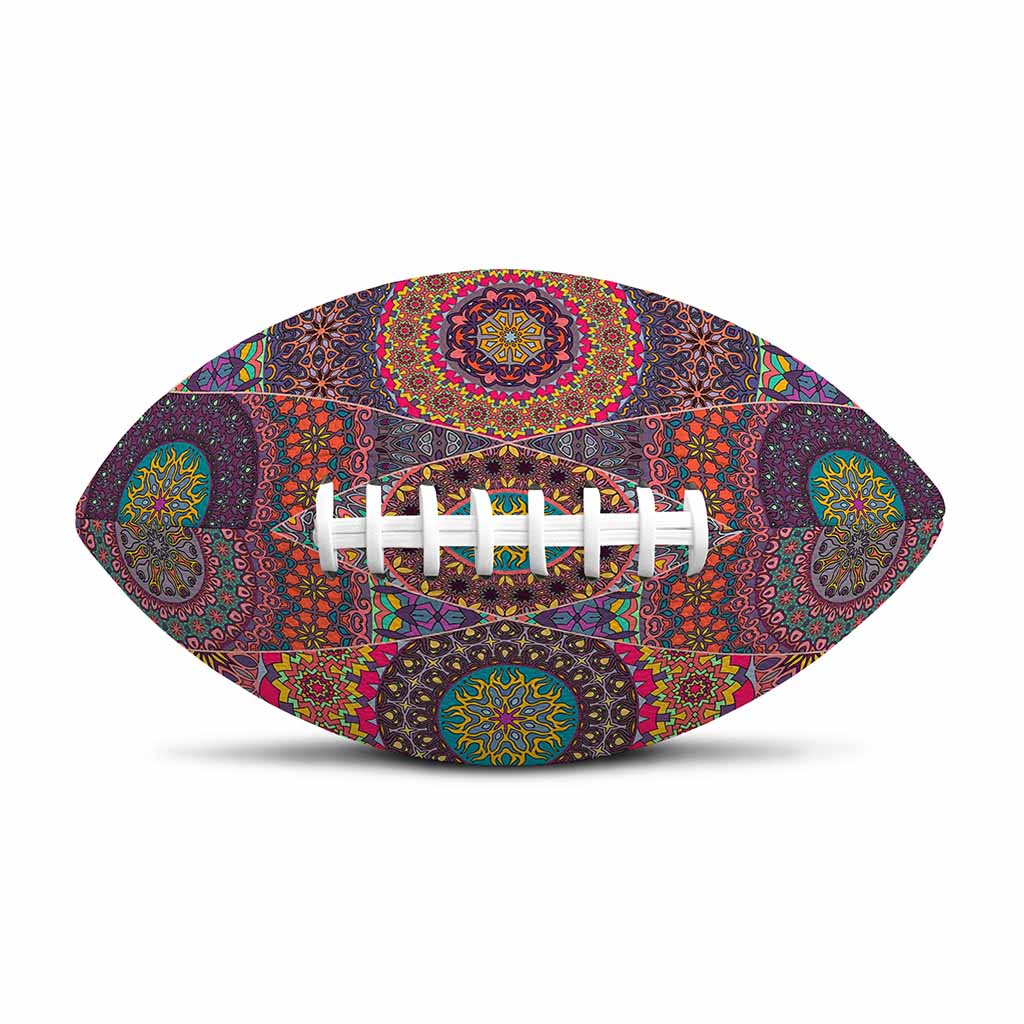 Vintage Bohemian Floral Mandala Print Rugby Ball