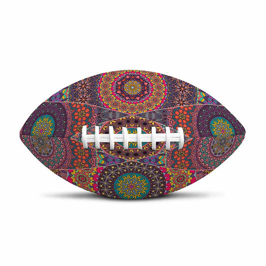 Vintage Bohemian Floral Mandala Print Rugby Ball