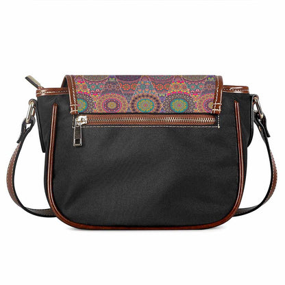 Vintage Bohemian Floral Mandala Print Saddle Bag