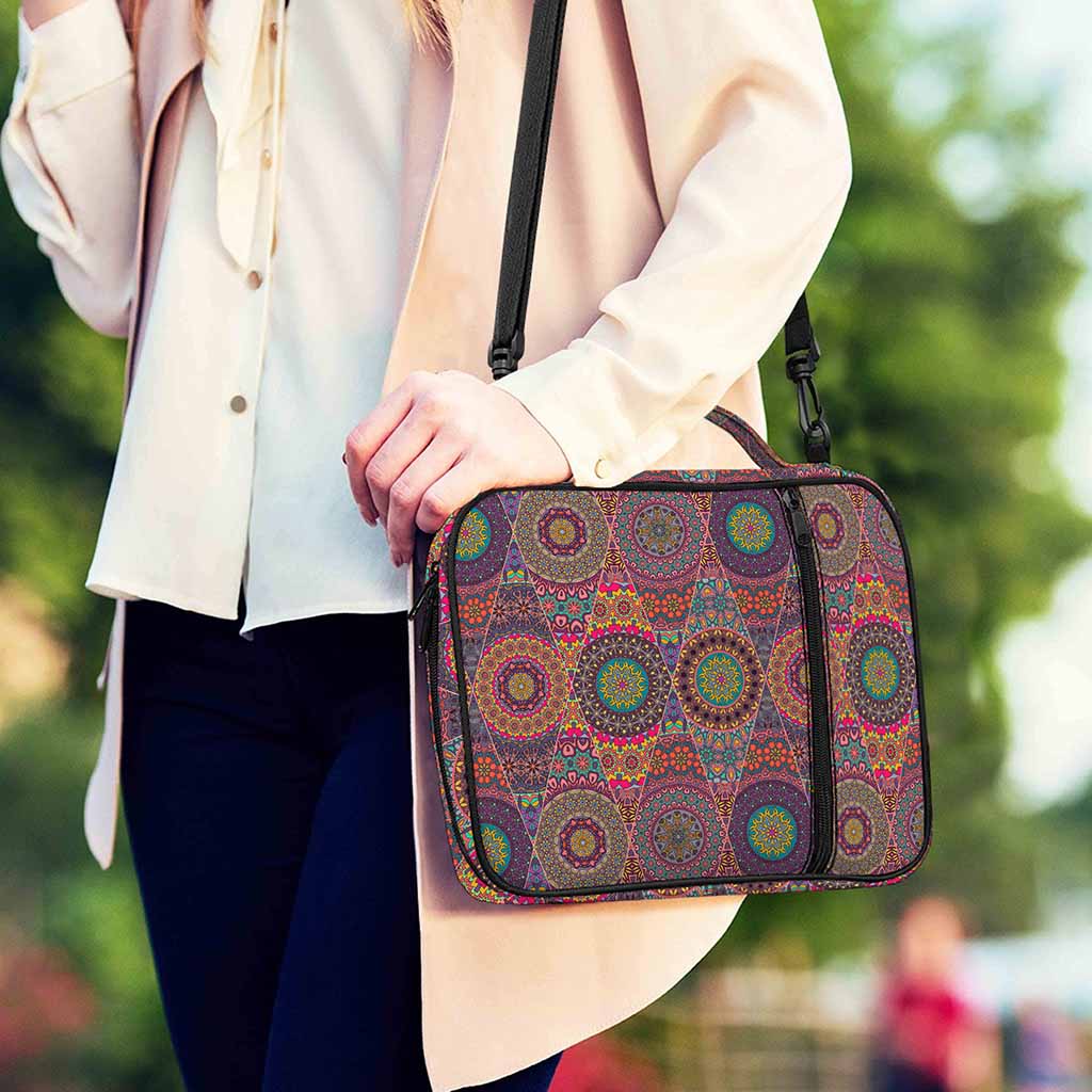 Vintage Bohemian Floral Mandala Print Shoulder Strap Bible Bag