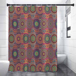 Vintage Bohemian Floral Mandala Print Shower Curtain