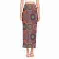Vintage Bohemian Floral Mandala Print Side Slit Maxi Skirt