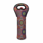Vintage Bohemian Floral Mandala Print Single Neoprene Wine Tote