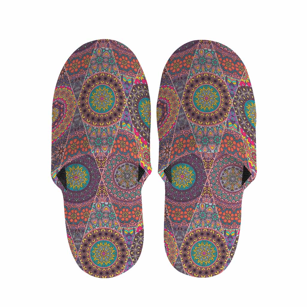 Vintage Bohemian Floral Mandala Print Slippers