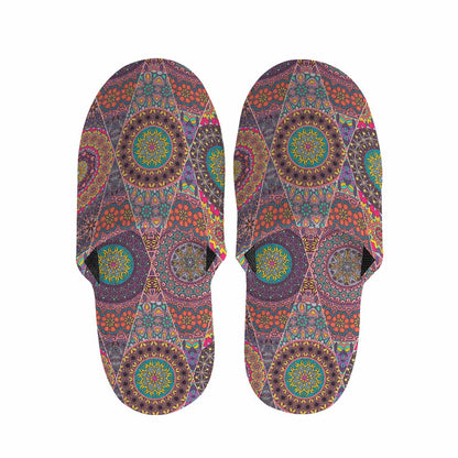 Vintage Bohemian Floral Mandala Print Slippers