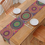 Vintage Bohemian Floral Mandala Print Table Runner