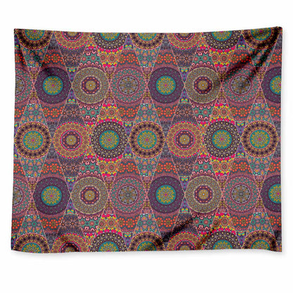 Vintage Bohemian Floral Mandala Print Tapestry