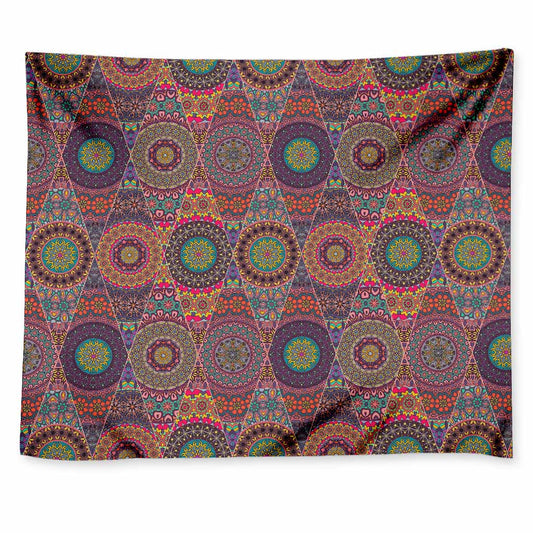 Vintage Bohemian Floral Mandala Print Tapestry