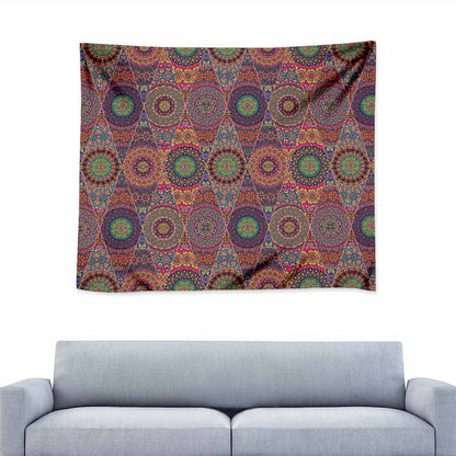 Vintage Bohemian Floral Mandala Print Tapestry