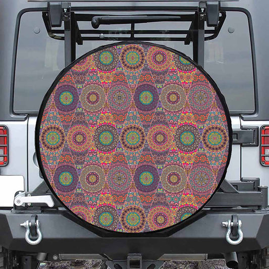 Vintage Bohemian Floral Mandala Print Tire Cover