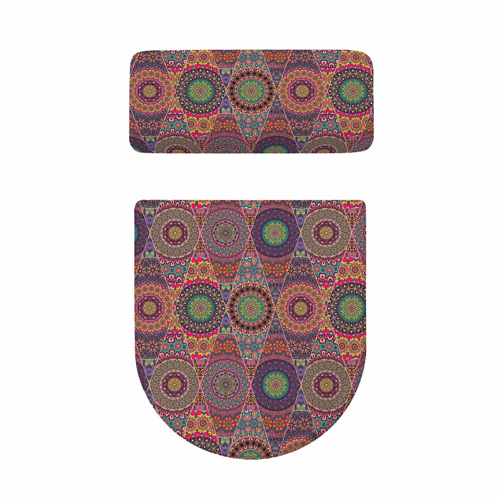 Vintage Bohemian Floral Mandala Print Toilet Lid And Tank Cover Set