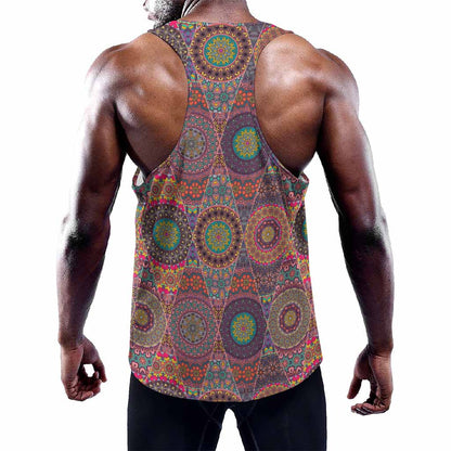 Vintage Bohemian Floral Mandala Print Training Tank Top