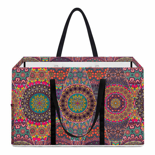 Vintage Bohemian Floral Mandala Print Utility Tote Bag
