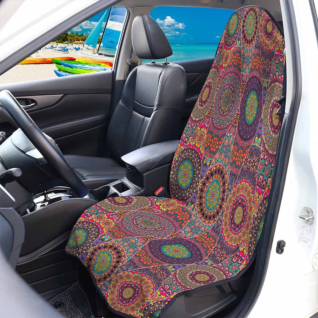 Vintage Bohemian Floral Mandala Print Waterproof Car Seat Cover