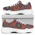 Vintage Bohemian Floral Mandala Print White Chunky Shoes