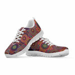 Vintage Bohemian Floral Mandala Print White Running Shoes