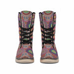 Vintage Bohemian Floral Mandala Print Winter Boots