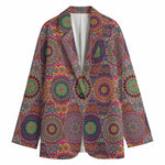 Vintage Bohemian Floral Mandala Print Women's Blazer