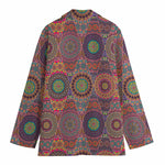 Vintage Bohemian Floral Mandala Print Women's Blazer