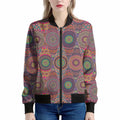 Vintage Bohemian Floral Mandala Print Women's Bomber Jacket