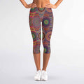 Vintage Bohemian Floral Mandala Print Women's Capri Leggings
