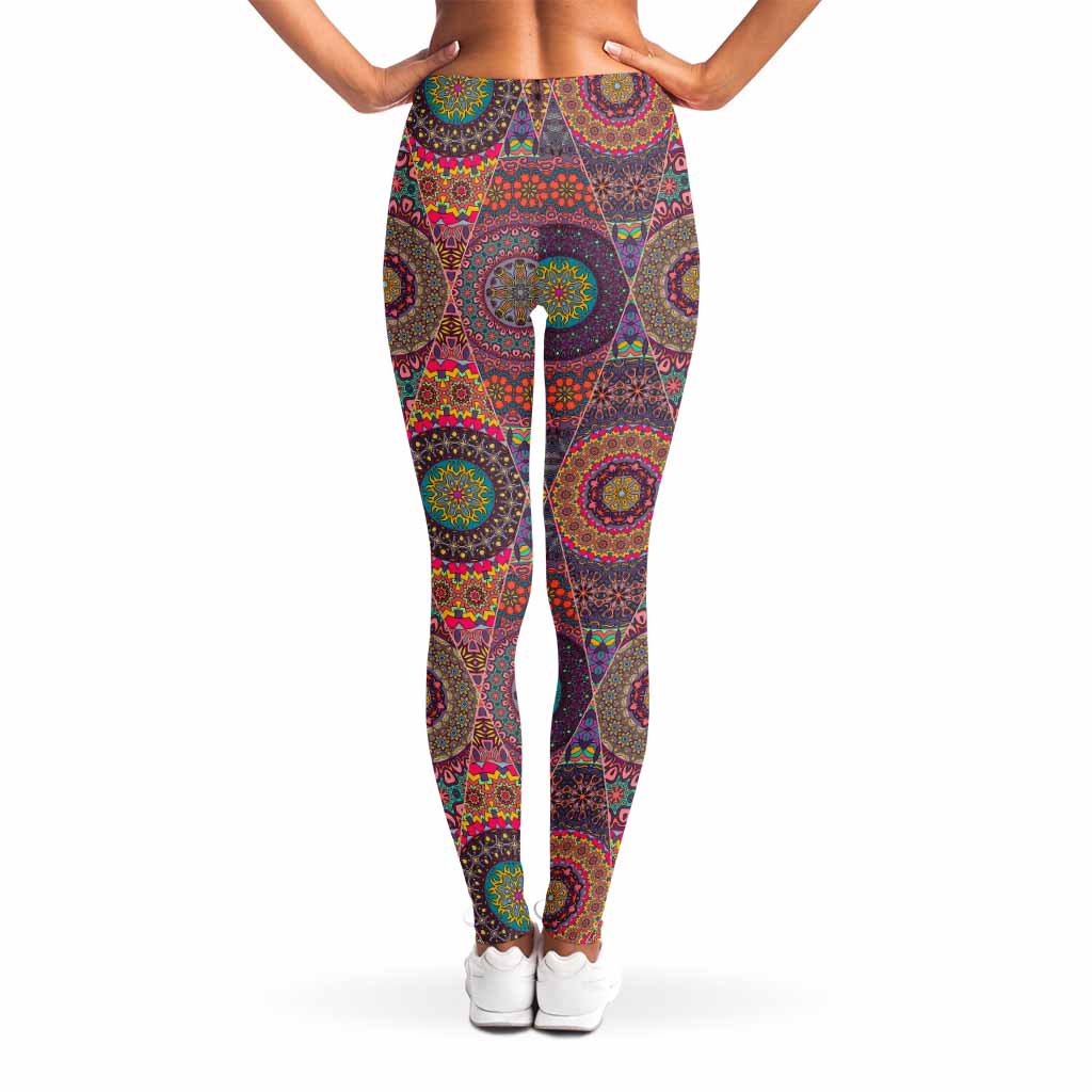 Vintage Bohemian Floral Mandala Print Women's Leggings