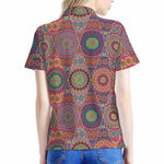 Vintage Bohemian Floral Mandala Print Women's Polo Shirt