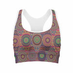Vintage Bohemian Floral Mandala Print Women's Sports Bra