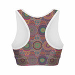 Vintage Bohemian Floral Mandala Print Women's Sports Bra