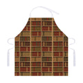 Vintage Bookshelf Pattern Print Adjustable Apron