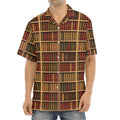 Vintage Bookshelf Pattern Print Aloha Shirt