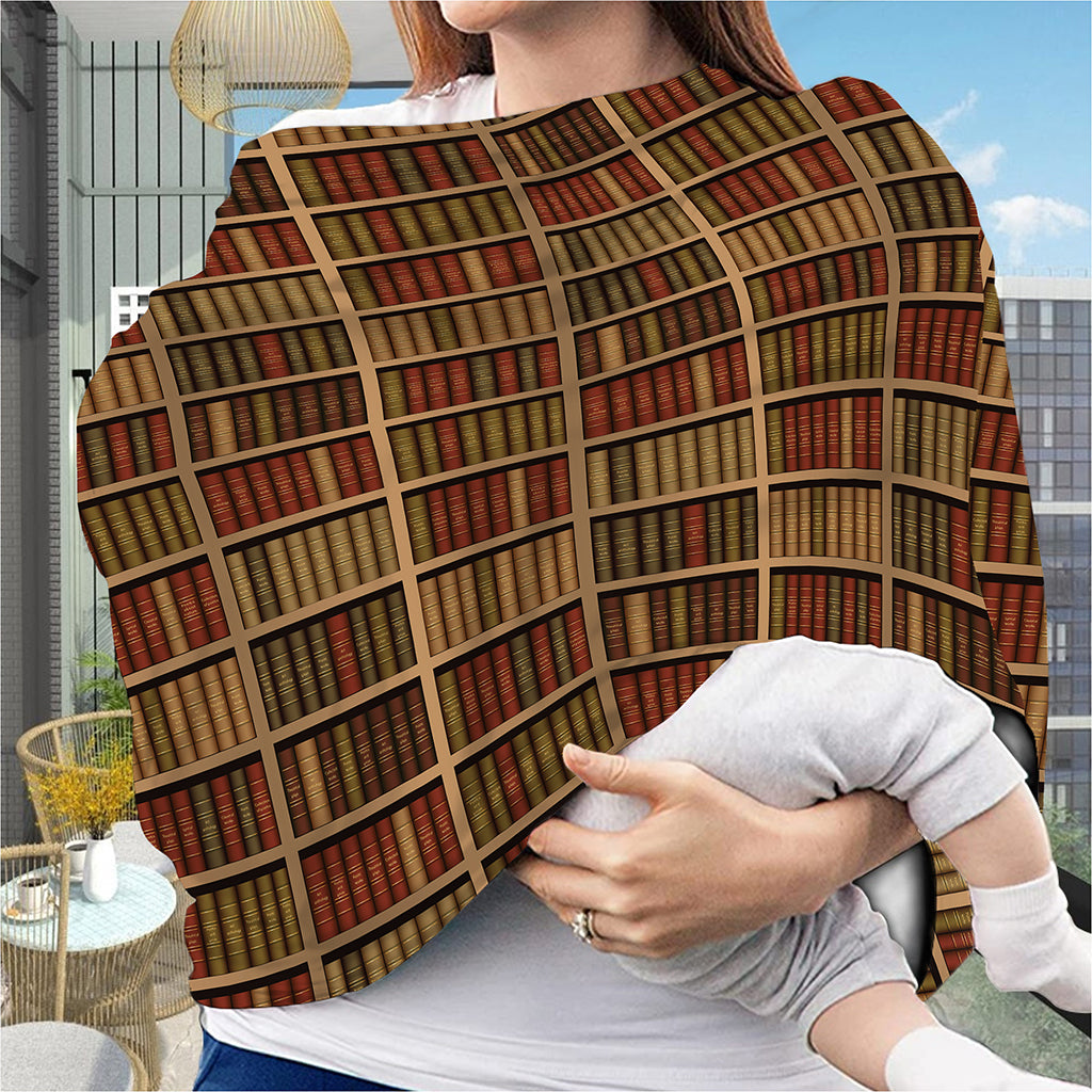 Vintage Bookshelf Pattern Print Baby Seat Cover