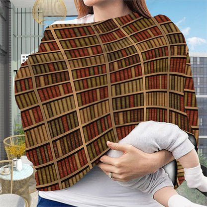Vintage Bookshelf Pattern Print Baby Seat Cover