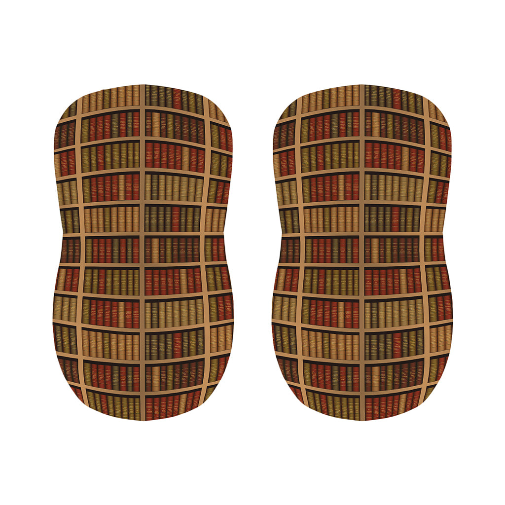 Vintage Bookshelf Pattern Print Bar Stool Covers