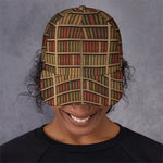 Vintage Bookshelf Pattern Print Baseball Cap