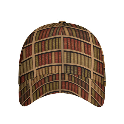 Vintage Bookshelf Pattern Print Baseball Cap
