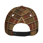 Vintage Bookshelf Pattern Print Baseball Cap
