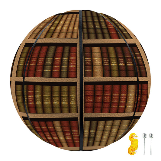 Vintage Bookshelf Pattern Print Basketball