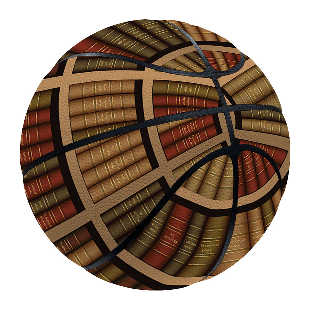 Vintage Bookshelf Pattern Print Basketball