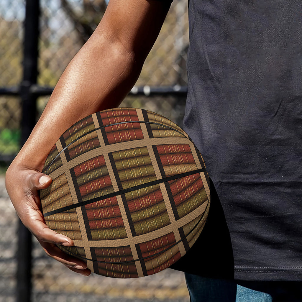 Vintage Bookshelf Pattern Print Basketball