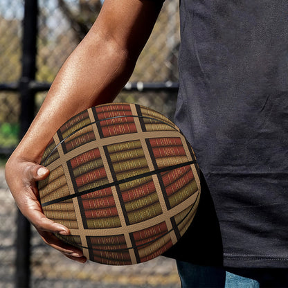 Vintage Bookshelf Pattern Print Basketball