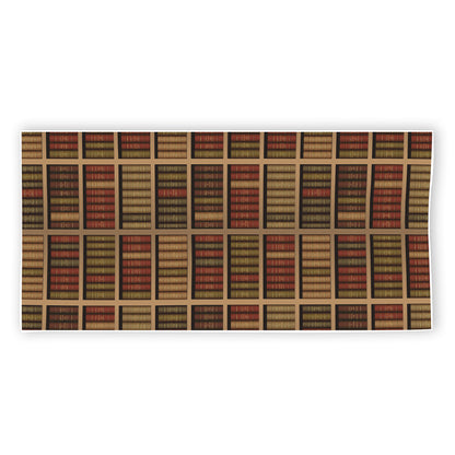 Vintage Bookshelf Pattern Print Beach Towel