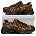 Vintage Bookshelf Pattern Print Black Chunky Shoes