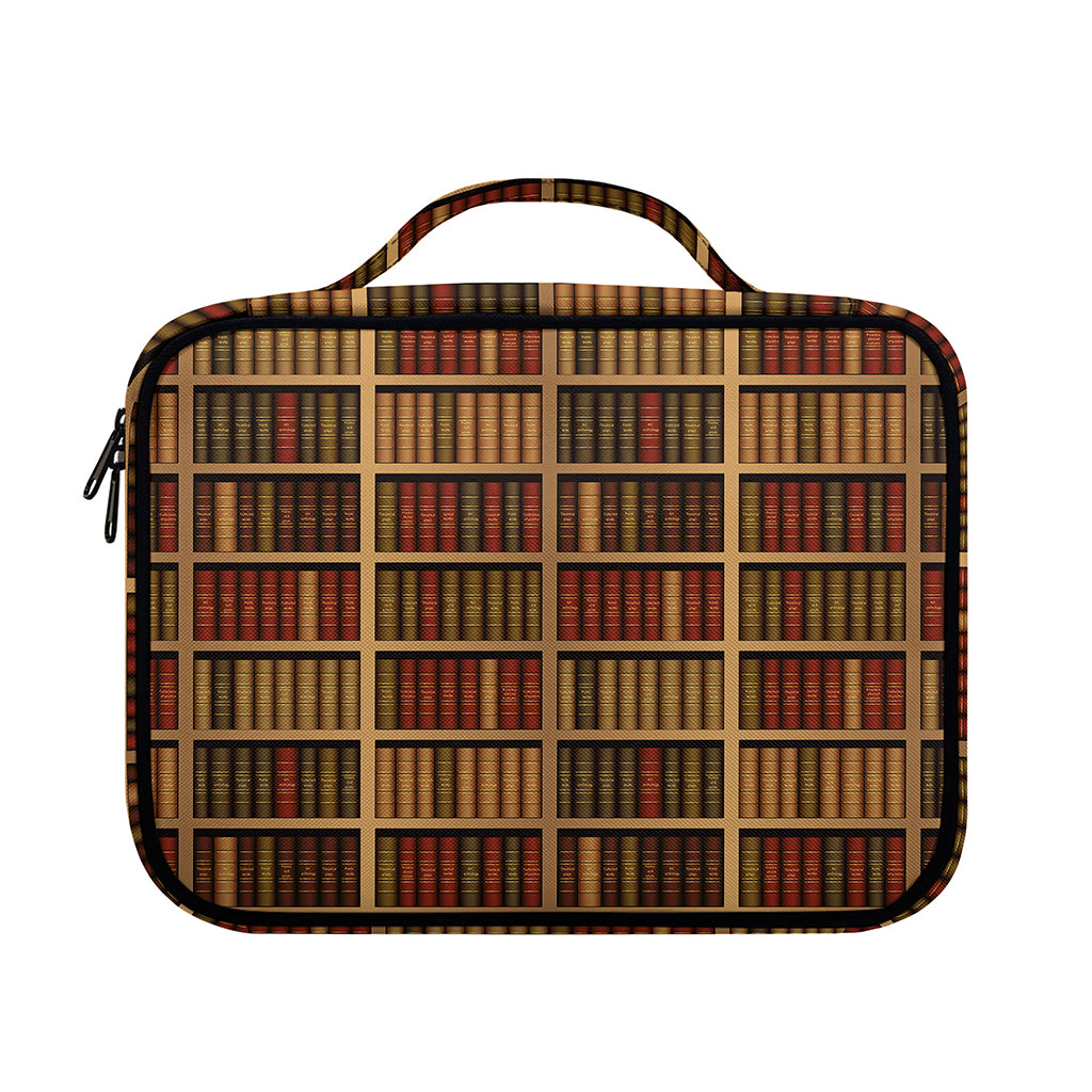 Vintage Bookshelf Pattern Print Briefcase Bible Bag