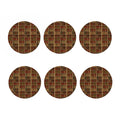 Vintage Bookshelf Pattern Print Coaster Set