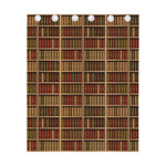 Vintage Bookshelf Pattern Print Curtain