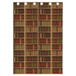 Vintage Bookshelf Pattern Print Curtain