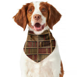 Vintage Bookshelf Pattern Print Dog Bandana