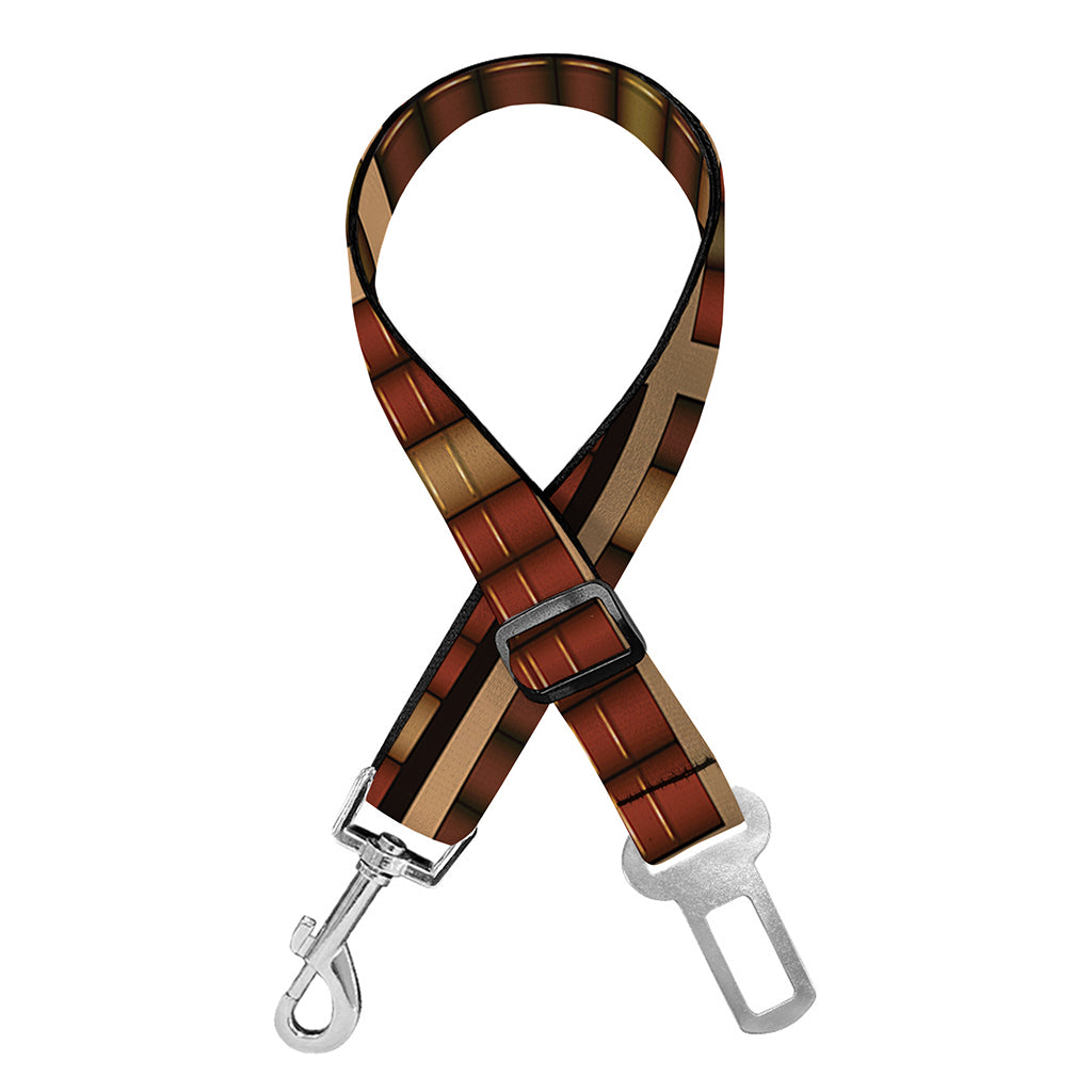 Vintage Bookshelf Pattern Print Dog Seat Belt