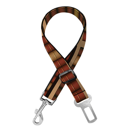 Vintage Bookshelf Pattern Print Dog Seat Belt